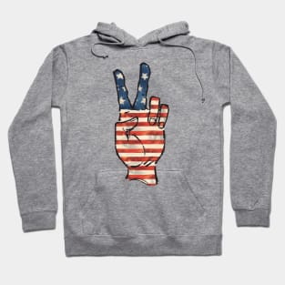 USA Flag Peace Hand Hoodie